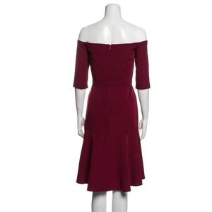 Milly Nina Off-Shoulder Burgundy Dress SZ S/4 | Cocktail Party Wedding Guest